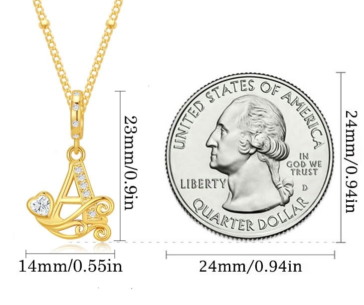 TIZU Initial Necklaces for Women - Dainty 14K Gold Plated Letter Pendant Trendy Personalized Initial A-Z Necklaces Jewelry Gift - color: Gold-A