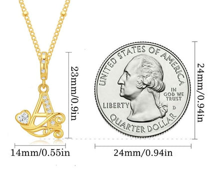 TIZU Initial Necklaces for Women - Dainty 14K Gold Plated Letter Pendant Trendy Personalized Initial A-Z Necklaces Jewelry Gift - color: Gold-A