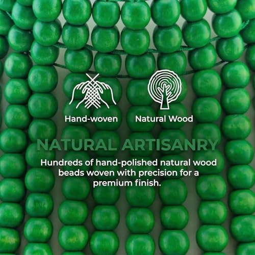 Coiris Boho African Wooden or Acrylic Beaded Bib Statement Necklace Strands Layered Cluster Chunky Collar Choker Wood Necklace for Women Fashion Costume Jewelry - color: Green