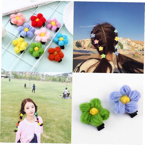 12pcs Flower Hair Clips Bobby Pins for Mixed Colors Birthday Headwear Hair Accessories Set Random Color