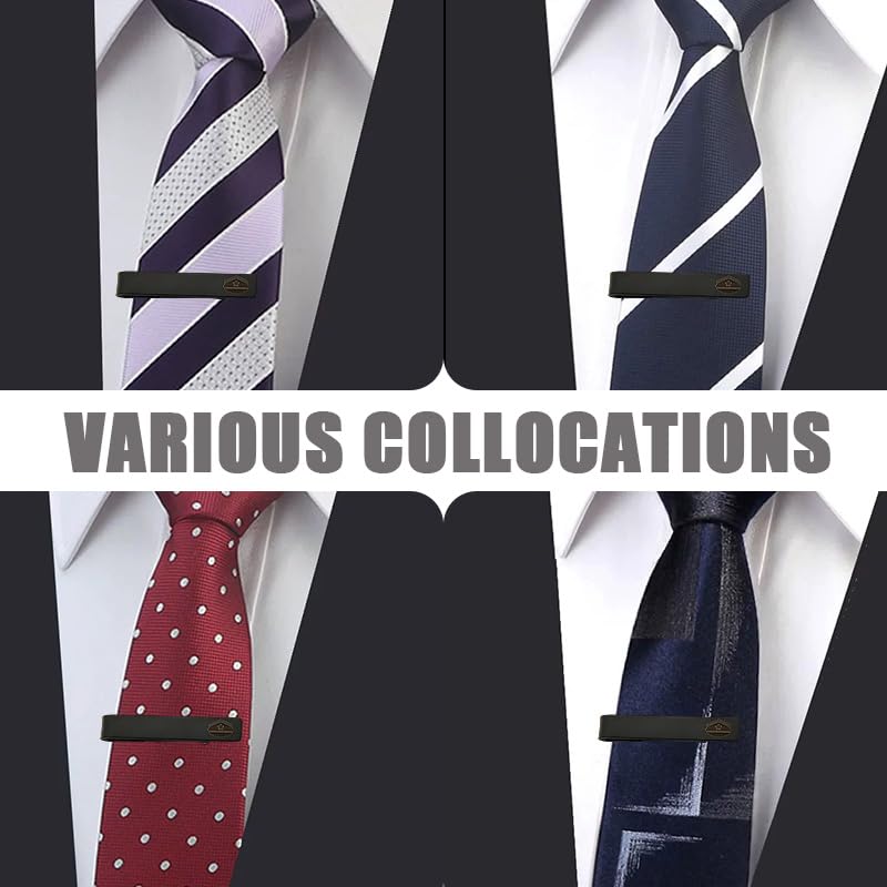 Mens Airplane Tie Clip for Boyfriend Husband Son Flight Attendant Accessories for Men - style: Black Police