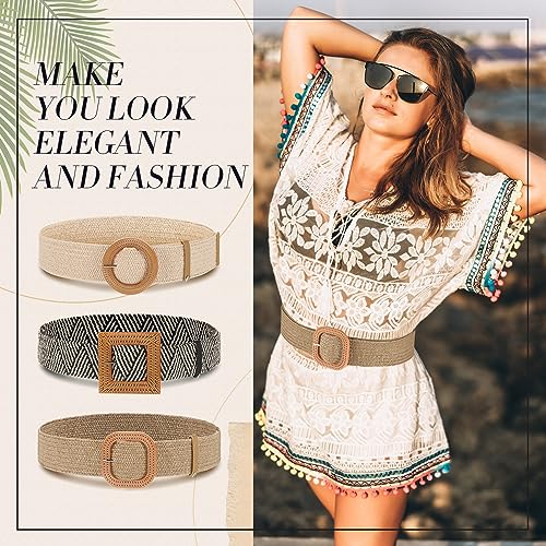 Syhood Woven Belt Dress - color: White,black White,khaki, size: Fit Waist Size Below 31''