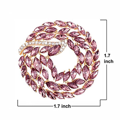 Brooch Pins for Women Girls Fashion Flower Crystal Rhinestone Pearl Jewelry - color: purple