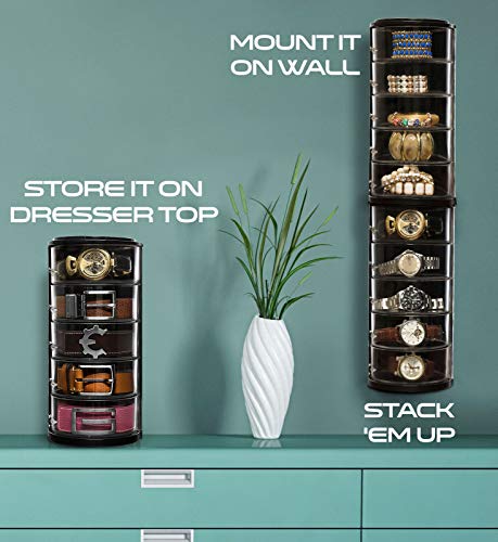 Acrylic Belt Organizer & Holder for Closet, Storage & Container | Rotating Drawers, Wall Mounted, Stackable, Watch Case, Jewelry Display, Makeup, Mens, Womens, Rack, Box