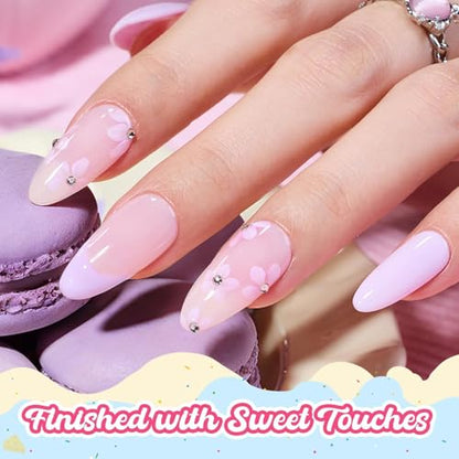 Beetles Purple Gel Nail Polish, Lavender Macarons, Light Purple Gel Polish | Color-Matched Bottle Design, Soak Off UV LED, Long-Lasting Nails Art for Home DIY & Holiday - color: J - Creme Purple | Lavender Macarons