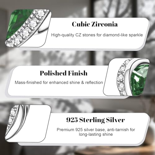 LaMenars 925 Sterling Silver Charms for Pandora Bracelets & Necklaces | Bead Charms Birthday Holiday Jewelry Gifts For Women - color: May Birthstone