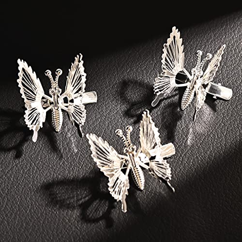 DEEKA 12 PCS Moving Butterfly Clips 3D Metal Gold Silver Black Moving Wings Butterfly Hair Accessories 90s Hair Clips Barrette for Women and Girls -4 Color - color: Gold/Silver/RoseGold/Black