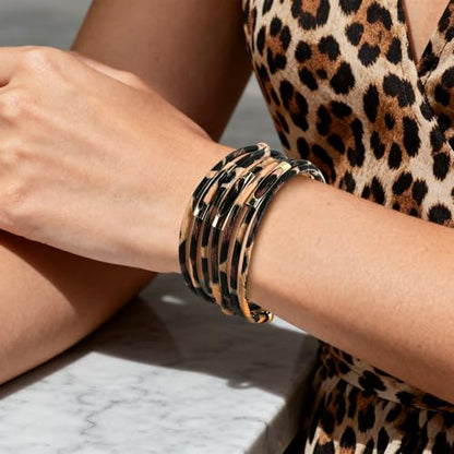 Wrapped Bracelets for Women,Leather Boho Bracelets for Women - color: Leopardprint-Beige