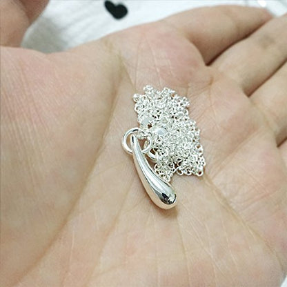 MA&SN AMOR SPES 4 Pieces Jewelry Set S925 Sterling Silver Water Drop Shape Earrings Bangle Necklace Ring Women Girl Gift