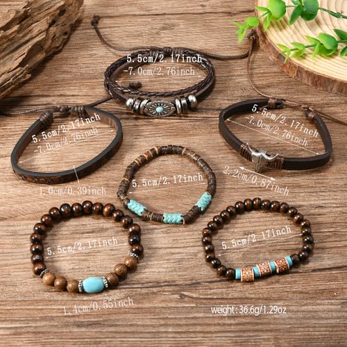 LOTSOF Western Turquoise Beaded Bracelet, Chic Stack Beaded Western Style for Country Concerts, Cowgirl Outfits & Boho Jewelry - color: Cow Head Charm Stretch Bracelet