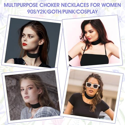 Yolev Black Choker Necklace for Women Gothic Velvet Choker Collar Necklace Emo Accessories for Holiday Party Cosplay Birthday Party