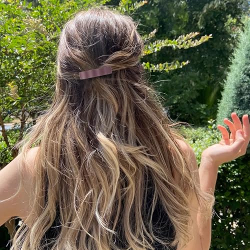 ANBALA Wavy French Hair Barrettes for Women Girls, 4Pcs Non-Slip Matte Barrette, Durable Barrettes for Fine Thin Thick Hair - color: Multicolor-A