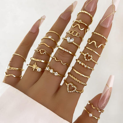 Chunky Stackable Rings Set For Women Open Adjustable Bold Thick Geometric Knuckle Rings Minimalist Statement Jewelry Gift - style: Style 6