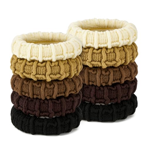 QIUTIMIY 10 Pcs No Damage Hair Ties Thick Hair Elastic Rubber Bands Hair Accessories Scrunchies Seamless for Women - color: Style 6