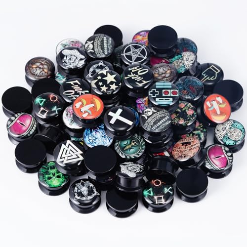 10 Pairs Acrylic Screw on Ear Gauges Plugs and Tunnels Expander Stretcher For Women Men Body Piercing Jewelry - size: 12mm(1/2")