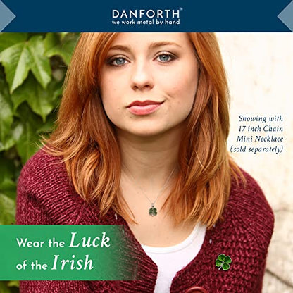 DANFORTH Pewter Four Leaf Clover Lapel Pin | Handcast Shamrock Pins | Made in USA by Vermont Artisans | St Patricks Day Lapel Pins | 0.75 Inch Lapel Pin for Men | Classic Lucky Irish Souvenir Accessory