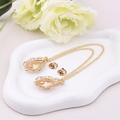 Teardrop Rhinestone Brooch Mens Lapel Pins for Shirt Collar Hanging Chain Brooch Suit Pin Crystal Rhinestone Lapel Pins for Men - color: Red