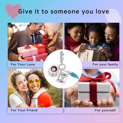LUXILLA Love You Best Friend Grandma Wife Heart Charm 925 Sterling Silver Charms Fit for Bracelets Necklace Jewelry Gift for Women - color: Book and Coffee Cup Charm
