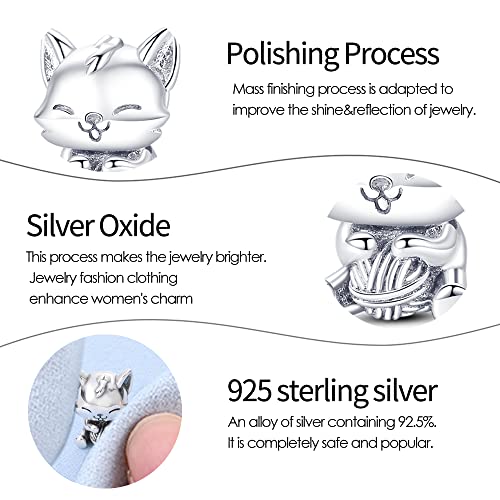 Pandach Animal Charm Bead fits Charms Bracelets for Woman-925 Sterling Silver Dangle Pendant Bead,Jewelry Beads Gifts for Women Bracelet&Necklace - style: white rabbit Charm