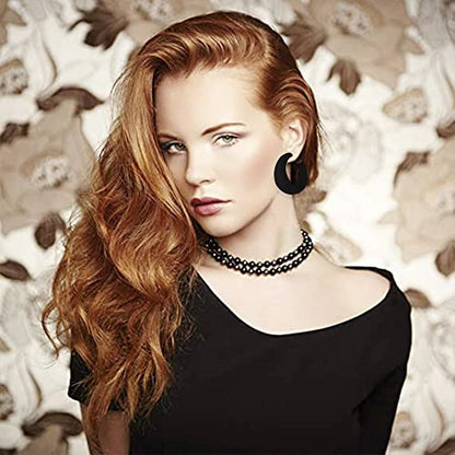 Acrylic Resin Earrings 70s 80s Colorful Hoop Earrings C Shape Trendy Chunky Cute Candy Earrings Jewelry for Women - color: Black