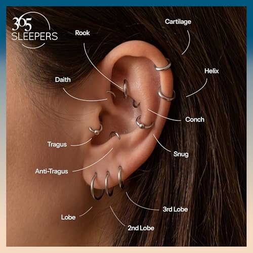 365 Sleepers 2Pcs G23 Titanium 18G (Standard Fit) Hinged Segment Ring Hoop – Implant Grade Nickel Free Septum Nose Lip Helix Tragus Earring Body Piercing Jewelry, 6mm- 13mm - style: 6mm Titanium