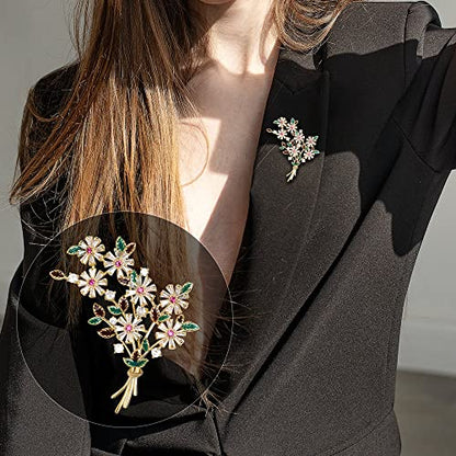 Brooches for Women, Shiny Cubic Zirconia Brooch Pins for Women Fashion Brooch Pin Broach Jewelry Gift - color: Daisy