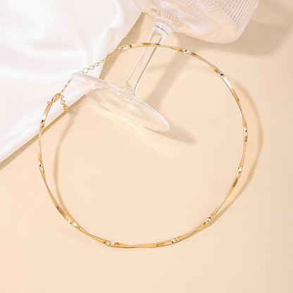 Choker Collar for Women 14K Gold Plated Silver Stainless Steel Metal Collar Choker Necklaces Statement Necklace for Women - color: A