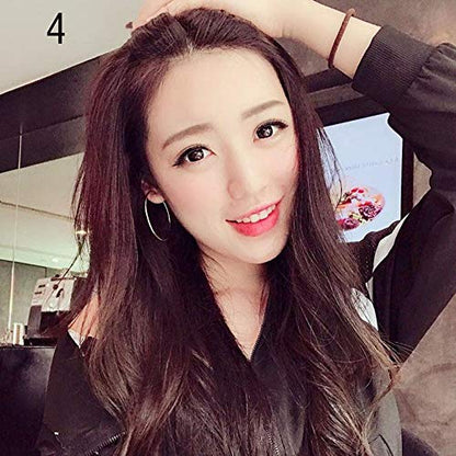 Clip On Big Extra Large Fake Round Hoop Earrings for Women Non Pierced No Piercing Ear Fashion Simple Circle Huggie Hoops Jewelry Gifts - style: 40mm Silver