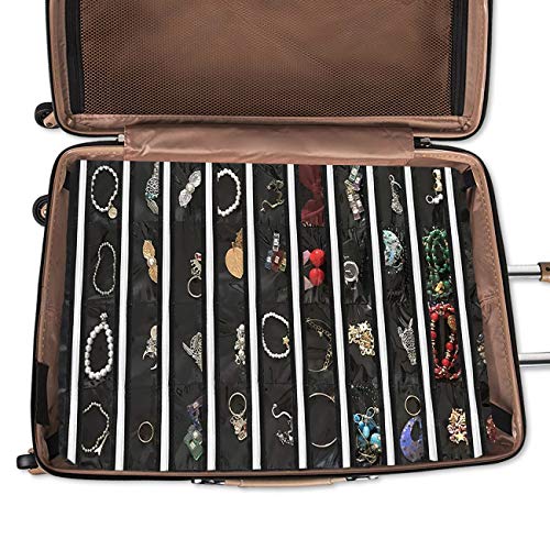 BB Brotrade Hanging Jewelry Organizer with Oxford Double Side 80 Zippered Storage Pocket (black) - color: Black-1