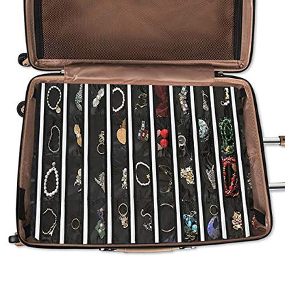 BB Brotrade Hanging Jewelry Organizer with Oxford Double Side 80 Zippered Storage Pocket (black) - color: Black-1