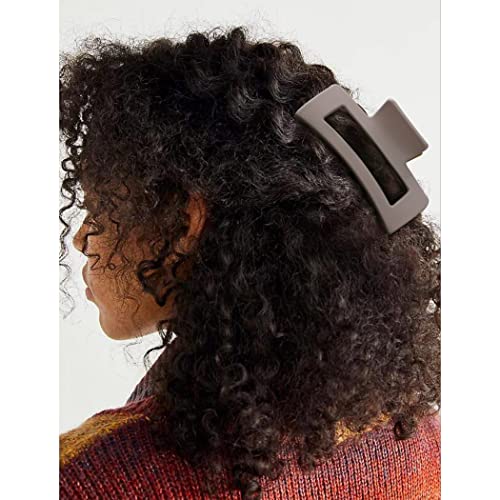 Canitor Matte Rectangular Banana Hair Clips for Thick Hair - 4 PCS Non-slip Design Jaw Clips and Barrettes for Women - color: black, khaki, dark gray, light gray