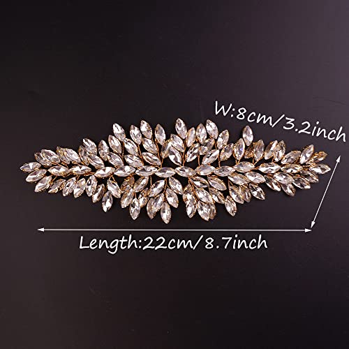 JWICOS Bridal Headband Crystal Wedding Hair Vine Wedding Headpieces for Bride Hair Accessories for Women and Girls (Gold) - color: Gold