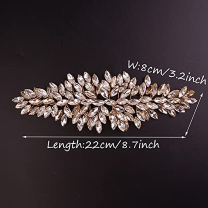 JWICOS Bridal Headband Crystal Wedding Hair Vine Wedding Headpieces for Bride Hair Accessories for Women and Girls (Gold) - color: Gold