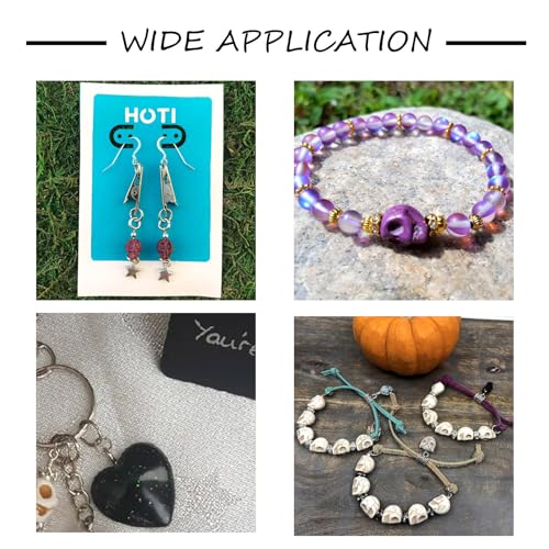 Elecrelive 180Pcs Halloween Skull Beads Skeleton Head Glass Beads 9 Styles Gothic Charms for Necklace Bracelets Earrings Jewelry Making - color: 9 Colors