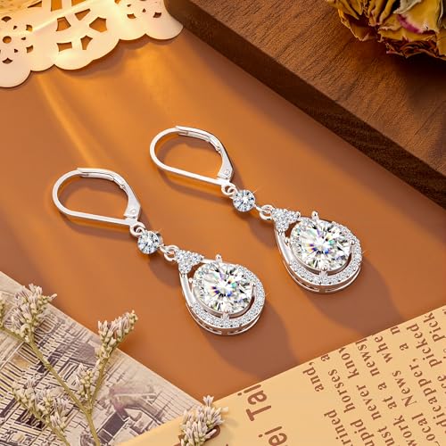 Silver Dangle Double Hoop Earrings For Women Paperclip Link Earring | Drop Small Silver Earrings Square Huggie Paperclip Dangly Hoop Silver Hoops Earrings Jewelry - color: Silver TearDrop