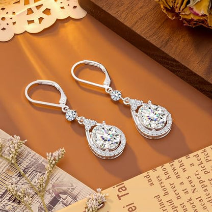 Silver Dangle Double Hoop Earrings For Women Paperclip Link Earring | Drop Small Silver Earrings Square Huggie Paperclip Dangly Hoop Silver Hoops Earrings Jewelry - color: Silver TearDrop