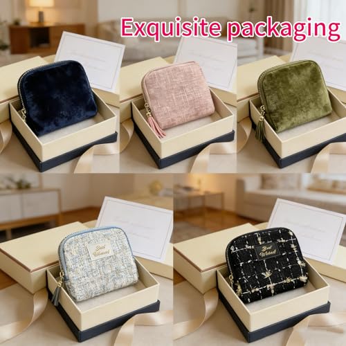 2PCS Small Travel Jewelry Pouch For Rings Gift &Use (peacock blue+purple) - color: peacock blue+purple