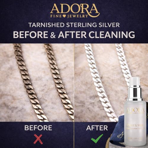Adora Universal Cleaner Kit Jewelry, Eyeglasses, iPhone, iPad, Samsung & iWatch | Removes Grease & Dirt | Safe for Gold, Silver, Diamonds & Gemstones | 3-Piece 1.69 fl oz