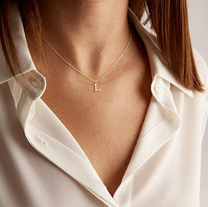 Foxgirl Gold Initial Necklaces for Women, Dainty Gold Letter Necklace Tiny A-Z Pendant Choker Necklace Trendy Cute Personalized Monogram Name Necklace Gold Jewelry Necklace for Women Gift | Tiny Letter Pendant on a Dainty Choker Chain, Personalized Everyd