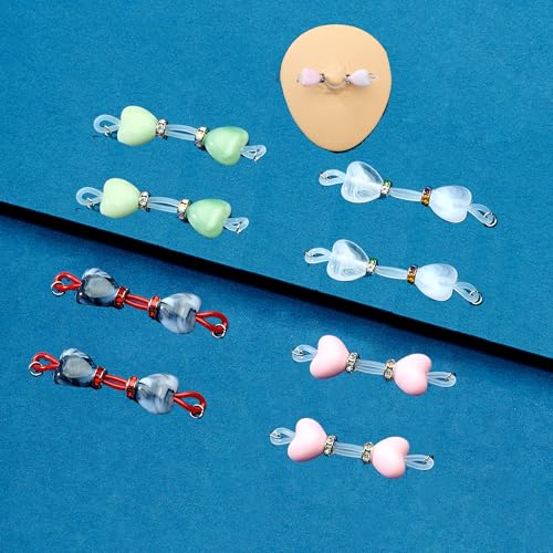 Longita Silver Gold Fake Nipple Rings Non Piercing Nipple Jewelry with Chain Adjustable Elastic Nooses Non Pierced Faux Body Jewelry for Women Men Comfortable Valentine's Day - color: A1- Heart Shape