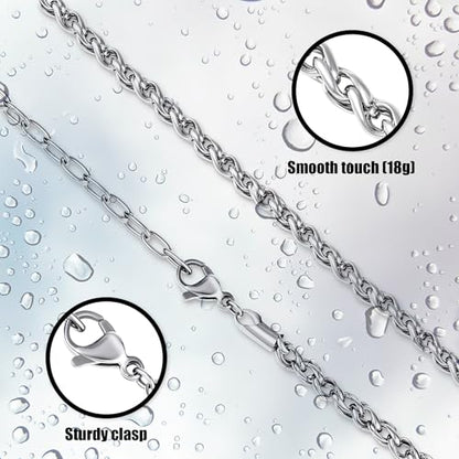 Stainless Steel Chain Necklaces,Rolo Chain Necklace for Men Women,Unique Fashion and Charm Jewelry, Silver Tone Chain,Stainless Steel Adjustable Link, Gifts for Friends/Husband/Dad - style: 1257