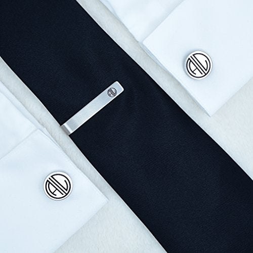 MUEEU Groom Wedding Cufflinks Engraved of All The Walks We Have Take Square Round Cuff Link Tie Clip