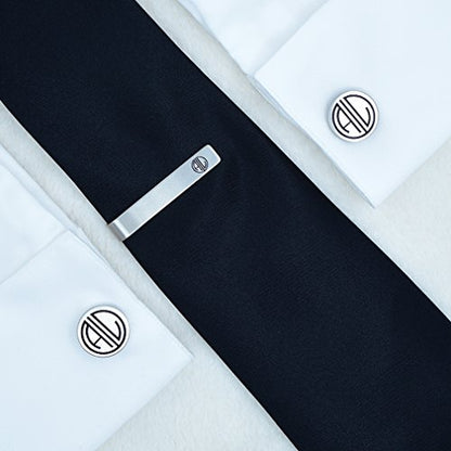 MUEEU Groom Wedding Cufflinks Engraved of All The Walks We Have Take Square Round Cuff Link Tie Clip