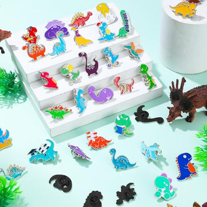 Giegxin 40 Pcs Dinosaur Enamel Pins Bulk Cute Cartoon Backpacks Pins Animals BroochTfor Backpacks Clothes Classroom Student Gifts - style: Dinosaur