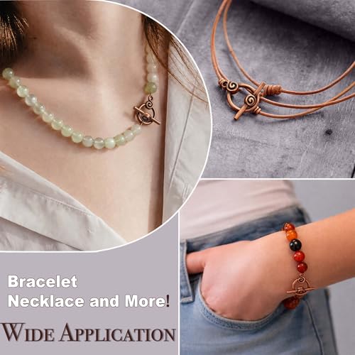 Heather's cf Toggle Jewelry Clasps – Durable Quality, Antique Swirling Copper Finish Toggle Clasps & Closures for Necklace, Bracelet & Charms – Ideal for DIY, & Jewelry Making – Medium (Set of 23) - color: Medium copper toggle clasp