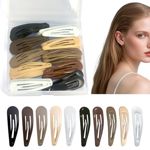 50pcs Snap Hair Clips, 25pcs Glossy & 25pcs Matte Hair Barrettes