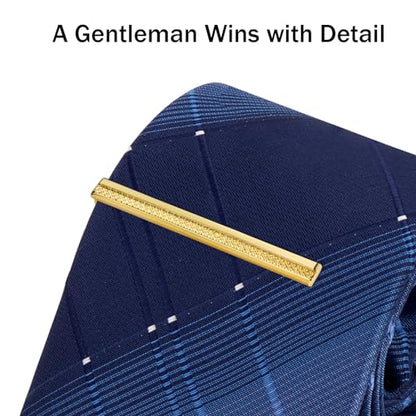 Tie Clip for Men, TAIGRAMA Tie Bar and Tie Pin Clip for Skinny Ties Gold Rose Gold Silver Black, Unique Mens Tie Clip Tie Clasp Suitable for Wedding Anniversary Business Professional and Best Gift - style: Style2-Golden