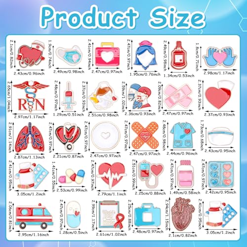 SANNIX 60Pcs Nurse Pins, Medical Enamel Lapel Pins Cartoon Heart Stethoscope Pill Ambulance Brooch Pin Nurse Doctor Backpacks Pin Badge Nurse Day Gifts for Clothes Bags Hats Accessories, 30 Styles - style: Nurse Pins