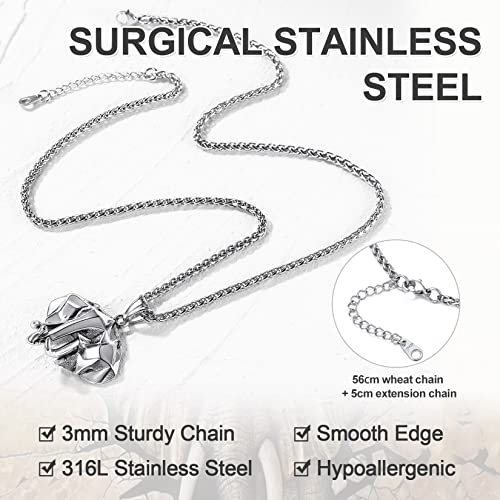 GOLDCHIC JEWELRY Africa Map Necklace for Men, Stainless Steel African Tribal/Egyptian Eye of Horus/I LOVE AFRICA/Elephant Map Hiphop Jewelry Unisex with 22'+2'Adjustable Chain - color: 3D Elephant - Stainless Steel, style: No Customization