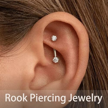 9PCS Gold Eyebrow Piercing Jewelry Titanium, Rook Jewelry Gold Surgical Steel Silver Eyebrow Rings for Women Men CZ Tiny Labret Lip Daith Navel Belly Button Helix Tragus Piercing Jewelry 16G 6mm/8mm/10mm - style: Silver